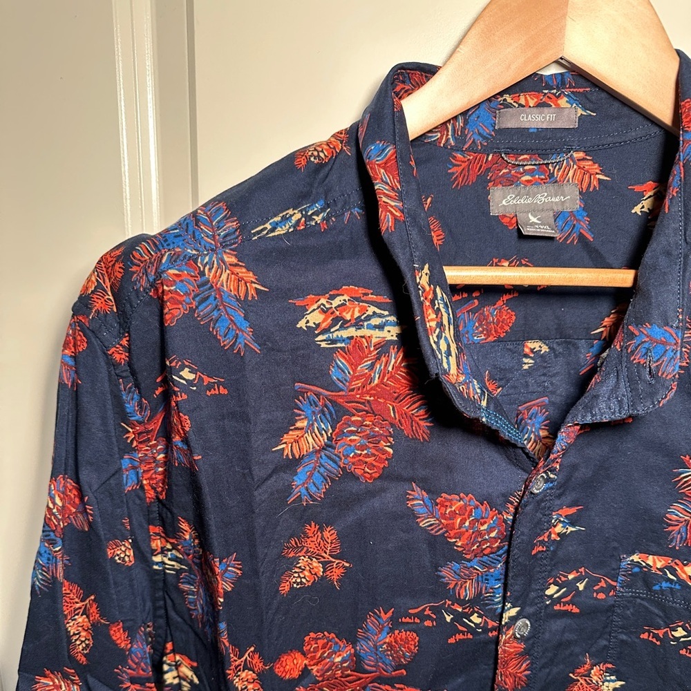 EDDIE BAUER - Button Down Short Sleeve Shirt, 3XL Tall